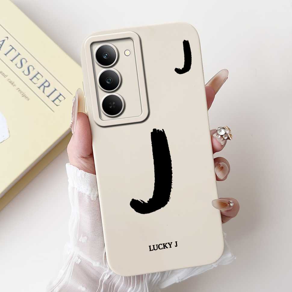 For Oppo Realme 14x 5G RMX3940 Case Popular Letter A-Z Pattern Soft Silicone Cover For Realme V60 Pro 5G Shockproof Phone Shell