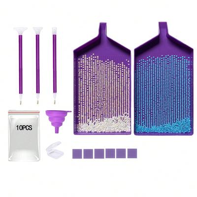 2 große Diamant-Zeichentabletts plus Diamant-Kunst-Zeichenwerkzeug-Set, Aufbewahrungstablettbox für Diamant-Zeichenwerkzeuge