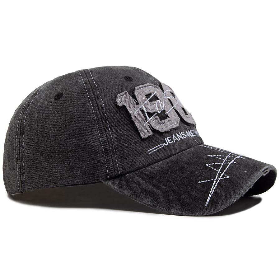 Baseball Cap Embroidery Vintage Washed Cotton Men Snapback Fashion Visor Hip Hop Hat Adjustable For Spring Autum Big Digit 1985 Minimalist