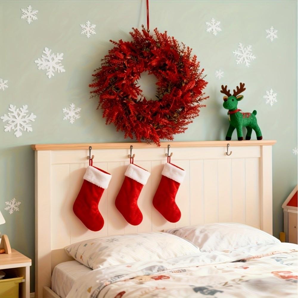 Bright Red Xmas Holiday Wreaths Purely Handmade Artificial Plant Garland Home Decor
