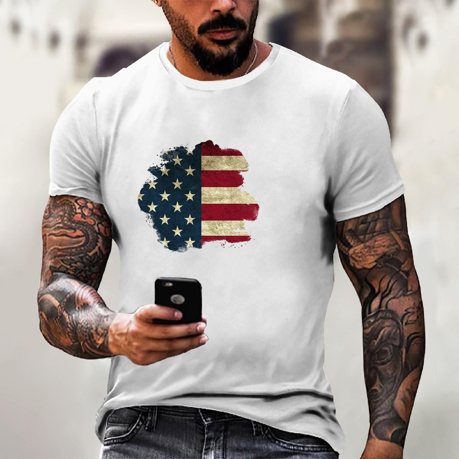 

Мужская футболка с короткими рукавами и принтом «День независимости» XL белый