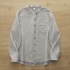 Women Striped Shirts Cotton Yarn Soft Blouses Long Sleeve Stand Collar Office Lady Tops Autumn Female Clothes