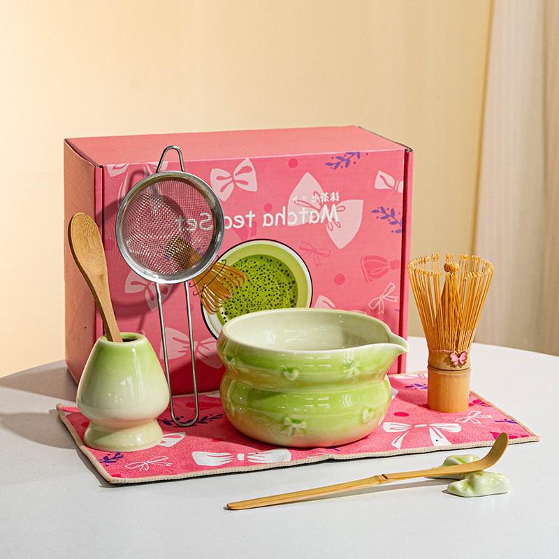 Vysoce hodnotná sada matcha čaje Keramika s vypálenou glazurou Baibenli Šlehačka na čaj Japonská sada matcha