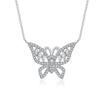 New Butterfly Necklace for Summer Ladies with White Horseeye Cross Chain