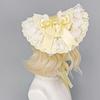 Elegant Straw Sun Hat For Women Garden Party Traditional Lace Bowknot Bonnet Hat for Theme Party Costume Accessories