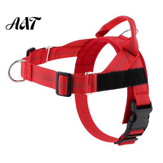 Reinforced Stitching Pet Body Harness No Pull Dog Harness, Adjustable Nylon Vest with Handle, Breathable Ergonomic Chest Protector for Walking
