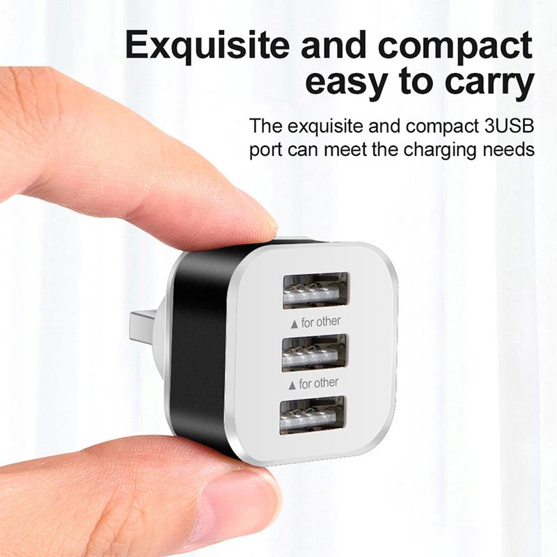 Car Usb Charging Extender 2.0 3-Port Extended Usb Splitter With Indicator Light