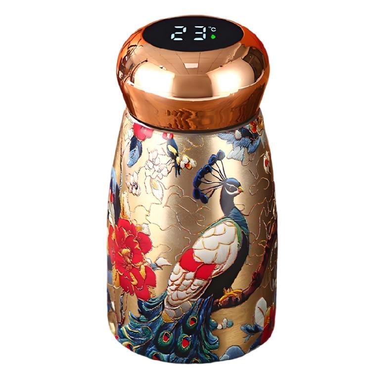 Daily Drink Mini Tumblers with Temperature Display, Stainless Steel Ceramic Thermal Cup for Study Desk Home Office Beverage Time