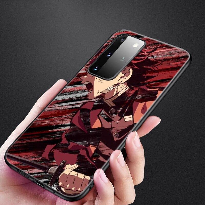 Чехол аниме Demon Slayer tanjiro для Samsung Galaxy S20 S21 FE S10 Lite Note 20 10 Lite S8 S9 + S10E S10 Plus Ultra Black Cover Samsung S21