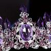 Noble Dream Purple Crystal Bridal Hair Accessory Necklace Accessory Headwear Banquet Ceremony Luxury Jewelry Necklace Crown Set