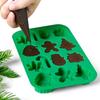 1Christmas Tree Chocolate Mold Gingerbread Man Santa Claus Cane Cookie Mold Home Baking Ice Tray Mold