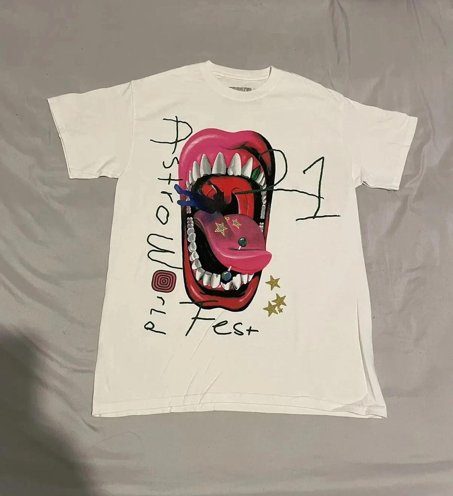 Travis Scott Travis Scott Astroworld Mouth T Shirt Size S-5XL Unisex T-Shirt XXL