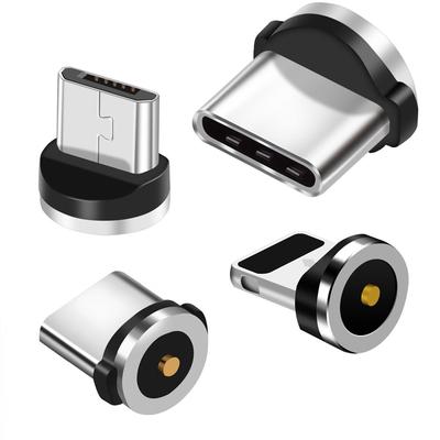 Runder magnetischer Kabelstecker Typ C, Micro-USB-C, 8-poliger Stecker, Schnellladeadapter, Telefon, Micro-USB-Typ-C-Magnet-Ladestecker