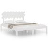 Solid Wood Bed White 160 X 200 Cm