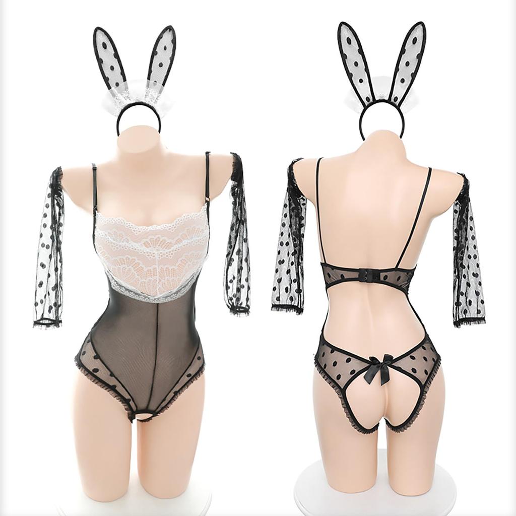 Bunny Girl Large Sexy Crotch Open High Bunny Ear Costume [Ahegao] Cosplay, Size, Chubby, Lingerie, Extreme, Perverted, Leotard, Women's, Erotic,