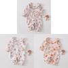 Barboteuse en Coton pour Bébé avec Bordure en Dentelle pour Nouveau-nés et Bébés Sécuritaire pour le Printemps et l'Automne