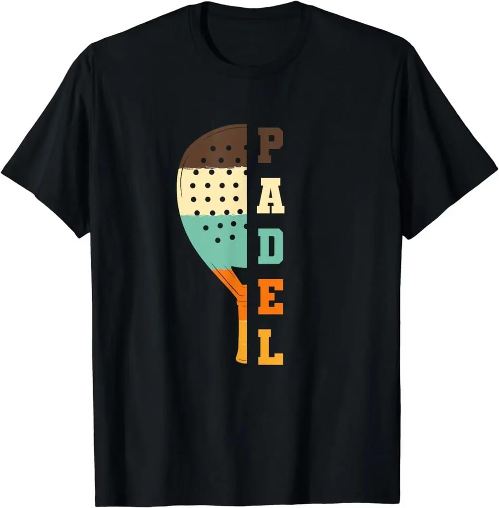 Summer Paddle Net Ball Racket Retro Color T-shirt Casual Sports Streetwear Couple Streetwear T-shirt Women's Clothing