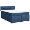Box Spring Bed with Mattress Blue 160 X 200 Cm Fabric