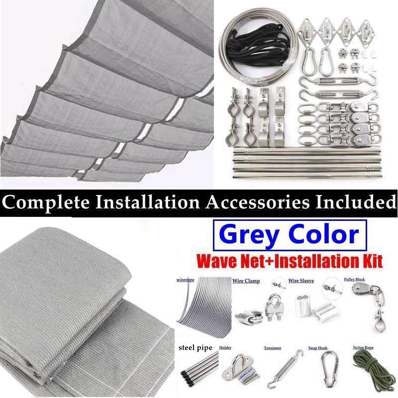 Width 2m Rainproof And HDPE Wave Telescopic Sail Garden Retractable Awning Sun Shade Screen Balconoy Shed With 15mm Steel Pipe