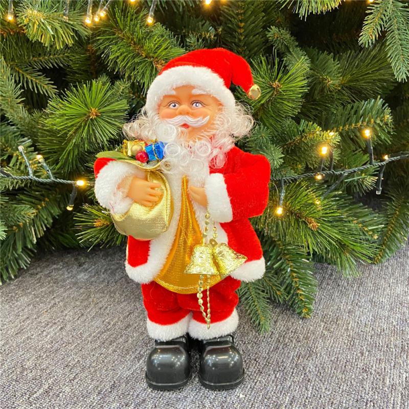 2025 NewYear Christmas Tree Hanging Decor Electric Climbing Ladder Santa Claus Doll Toys Music Christmas Ornaments Gift Merry