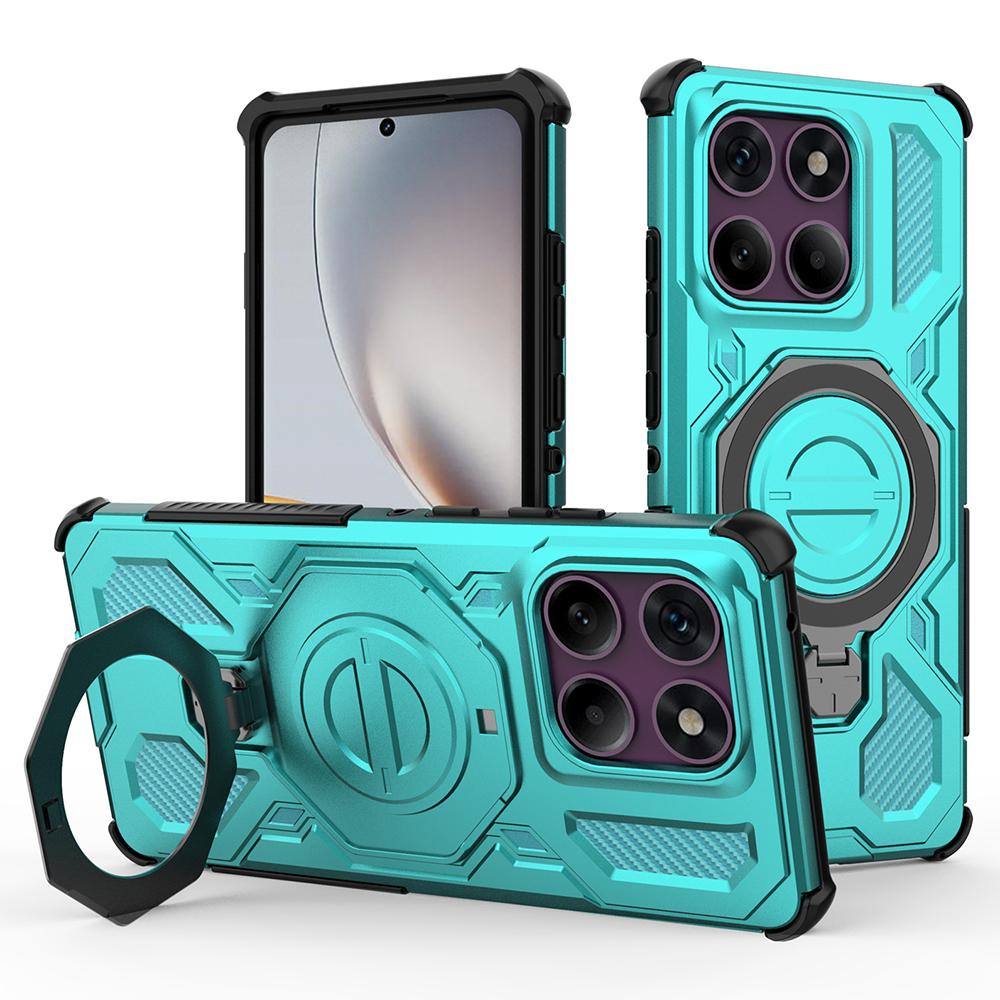 For Motorola Edge 60 Pro 5G Magnetic Case Rotating Metal Kickstand Shockproof PC+TPU Phone Back Cover
