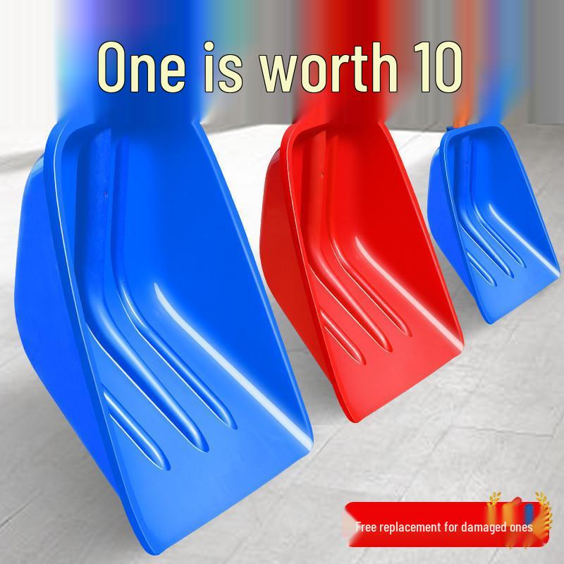 Extra Wide Tempered Iron and Plastic Snow & Grain Shovel