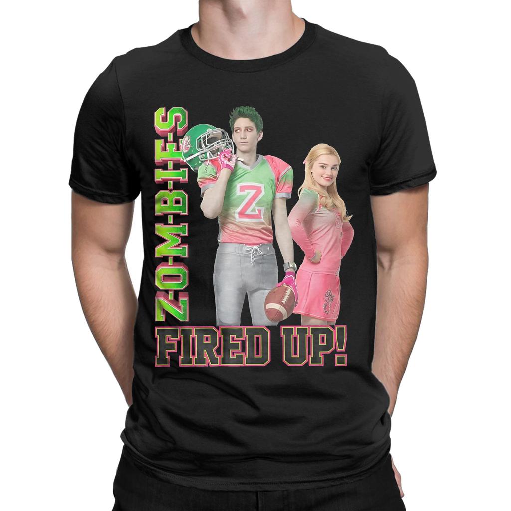Lässiges Zombies Fired up T-Shirt für Herren Damen O-Ausschnitt Kurzarm Tops Baumwolle Sommer Top T-Shirt