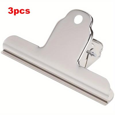 3-Pack Large Bull Paper Clips, 4-Inch Heavy-Duty Office File Clamps, Iron Money Binder Clamps for Home, School, and Office Suppl