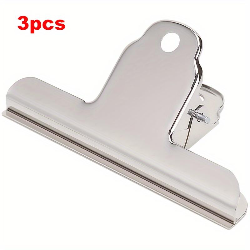 3-Pack Large Bull Paper Clips, 4-Inch Heavy-Duty Office File Clamps, Iron Money Binder Clamps for Home, School, and Office Suppl