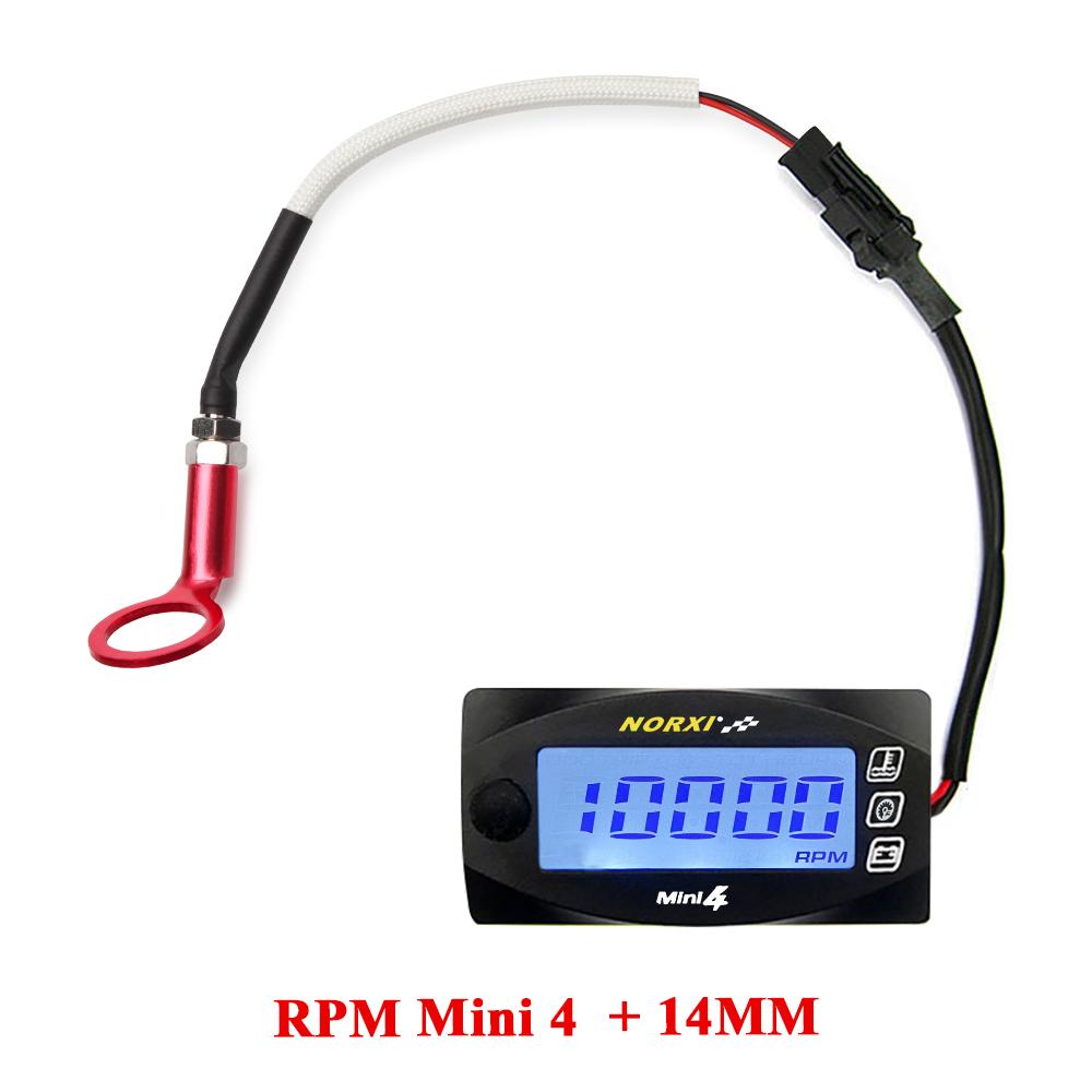 Motorrad Zylinderkopf Temperatur Voltmeter Zeit Drehzahlmesser Mini 4 in 1 LED Digitalanzeige Vierfachmesser