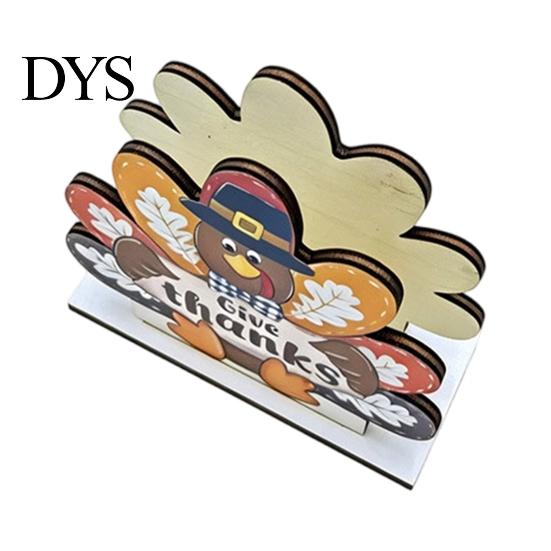Decorative Tissue Storage for Countertop Thanksgiving Solid Wood Napkin Holder, Fall Harvest Gnome Scarecrow Turkey Table Decor Dispenser, Waterproof