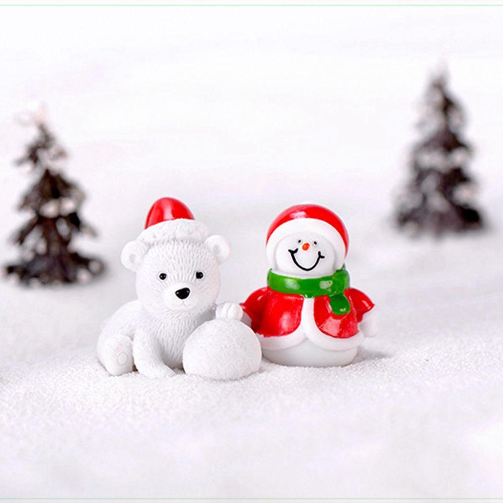 Miniature Landscape Model Cute Christmas Decoration Santa Claus Figurine Xmas Gift Bag Ornament