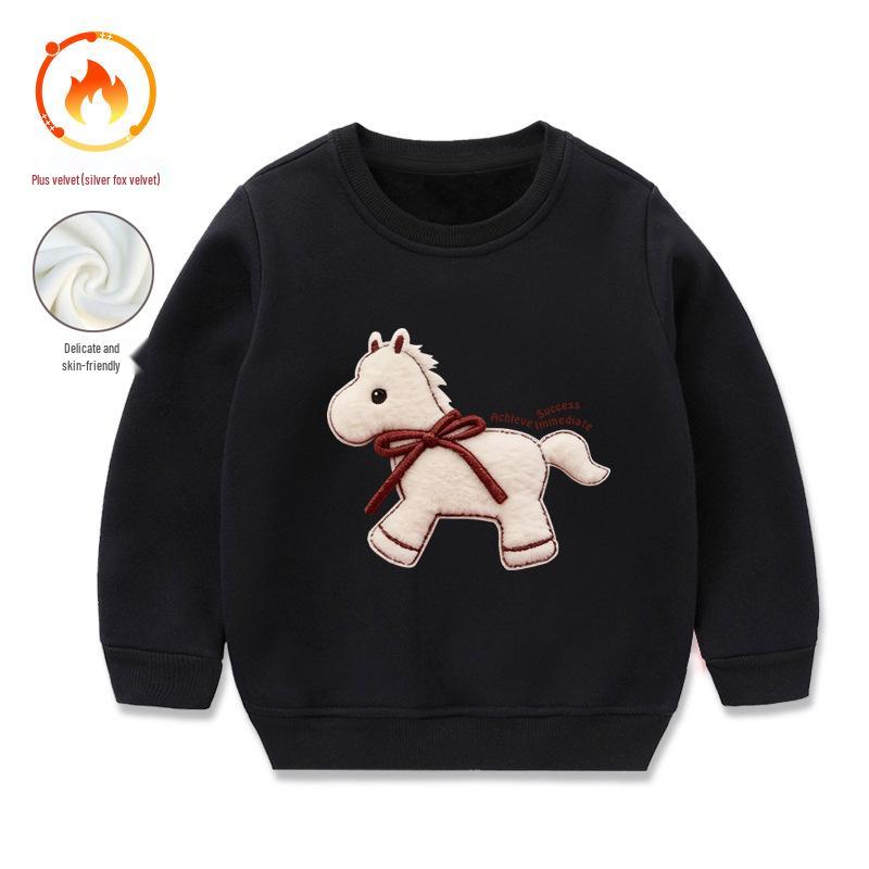 New Year Festive Fleece Pullover One-Piece for Small/Medium Kids: Warm Winter Inner Wear, Skin-Friendly, In Stock