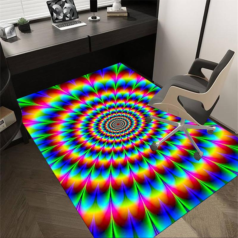 1PC Psychedelic Kaleidoscope Extra Large Non Slip Floor carpet, Office, family, bedroom, Large Area Rug Indoor Rugs, Vibrant Colors