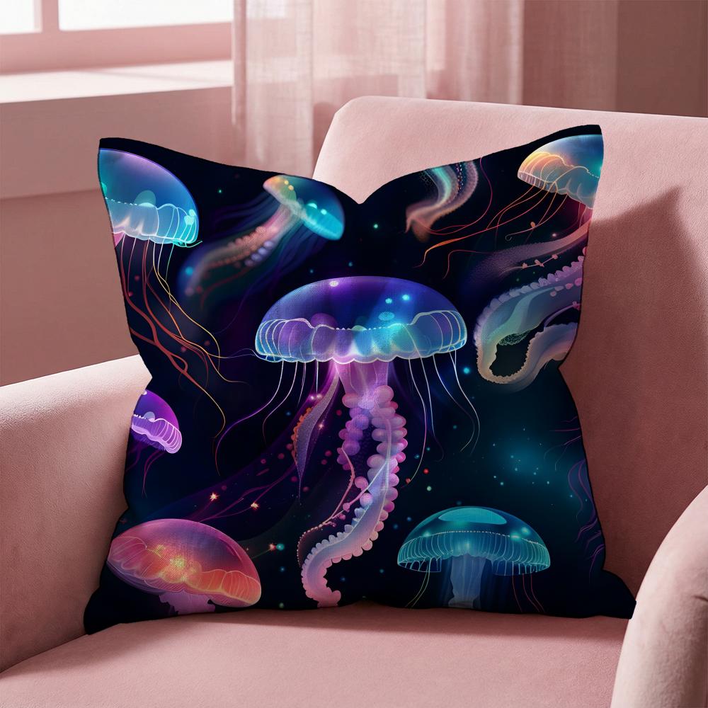

Beautiful marine life jellyfish Cushion Cover Multi-Scene Pillow Cover for Home & Car - Reversible, Soft & Durable for Daily Use 30cmx30cm