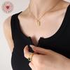 European-Style Personalized Zircon Pendant Necklace In 18K Gold-Plated Titanium Steel Clavicle Chain