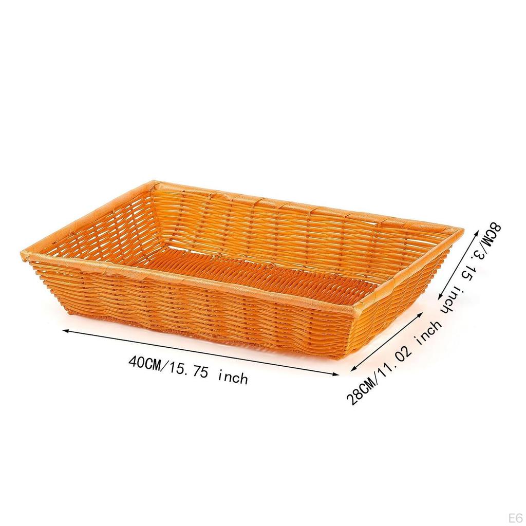 6 Pieces Bread Baskets Imitation Rattan Food Woven for Vegetable