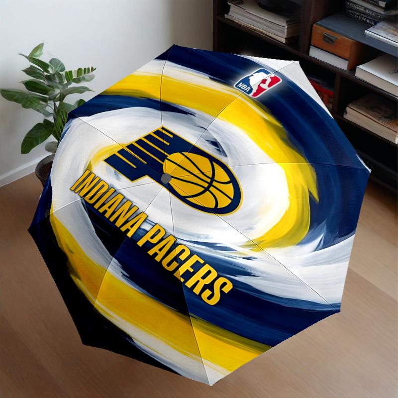 Pacers Basketball Team Umbrella 8-Frame for Travel, Camping, Casual Lightweight Portable Umbrella, Essential for Every Family Holidays Gift