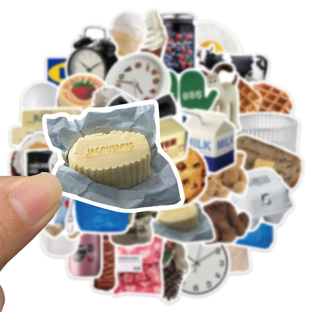 50 Cartoon Ins Style Milk Cookies Doodle Stickers Decorative Suitcase Water Cup Guitar Waterproof DIY
