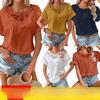 Women's Lace Short Sleeve T-Shirt Loose Versatile Top