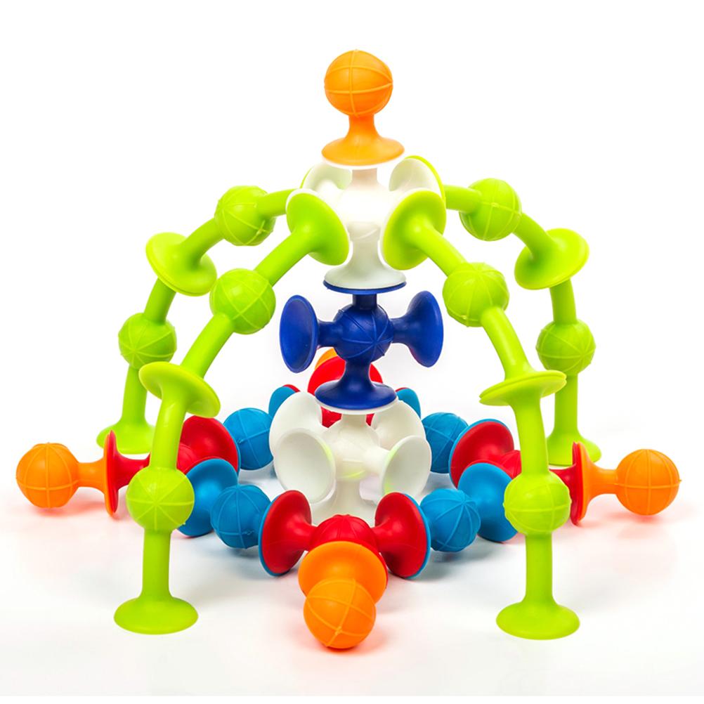 48pcs Silicone Building Blocks DIY Blocks Toys Assembled Sucker Suction Cup Funny Construction