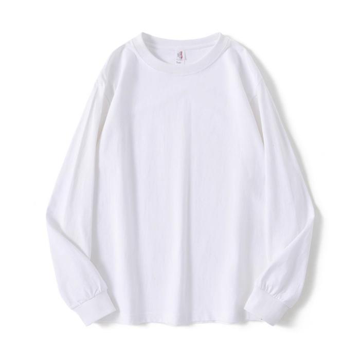 

Весна Осень Однотонные Хлопковые Футболки Женские Харадзюку Оверсайз Длинный Рукав Y2k Топы Унисекс Корейский Стритвир Повседневная Базовая Футболка Женская Хорошее Качество 3XL белый