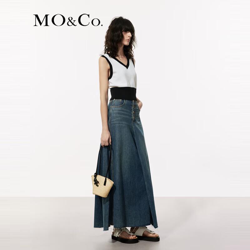 MO&Co. Women's V-Neck Short Knit Tank Top