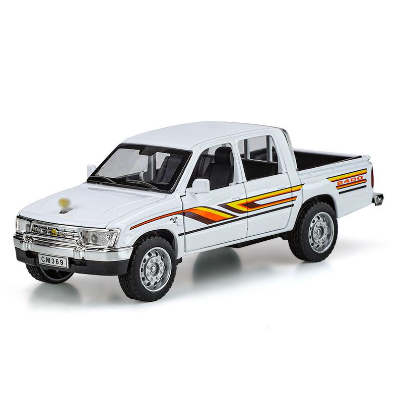 

1/32 Toyota Hilux Pickup Alloy Car Model Diecasts Metal Off-road Vehicles Car Model Sound and Light Simulation Collection Kids Toy Gift белый