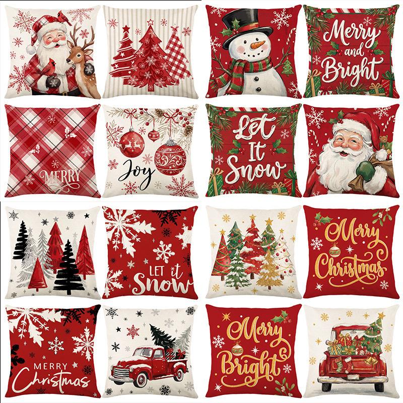 Christmas pillow cover digital printing cushion Christmas theme sofa pillow
