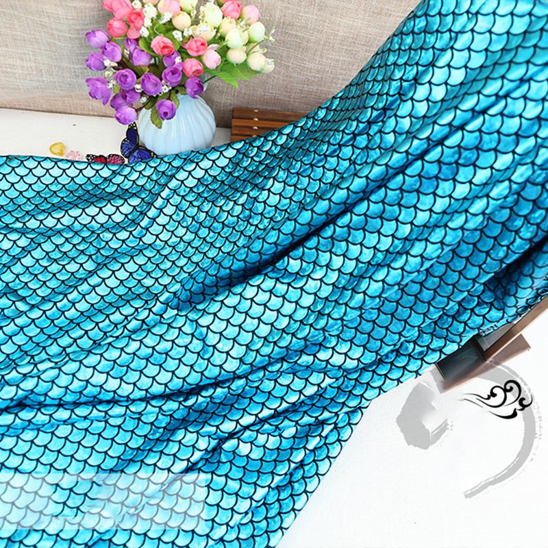 1/2/3M Laser Fish Scale Bronzing Fabric Spandex 4 Ways Stretch Fabric For Diy Sewing Dancer Swimwear Stage Performance Clothes