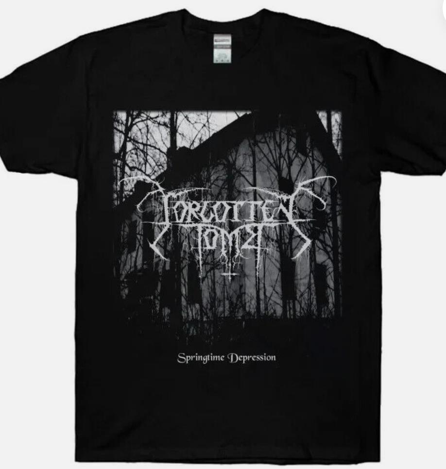 Forgotten Tomb Весенняя Депрессия Черная Футболка Топы Футболка Полный размер S-4XL 2XL