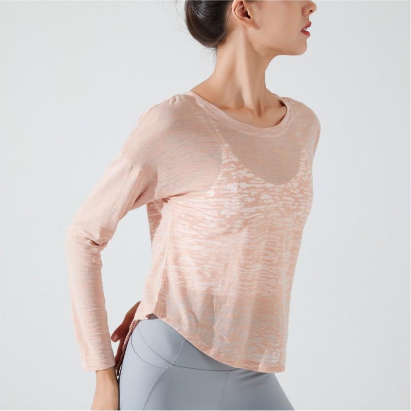 Womens Long Sleeve Quick-Dry Fitness Top - Breathable Stretch Gym Tee Running Yoga Workout Spring Fall