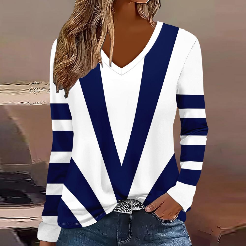 Summer New Fashion 2025 Women’s Casual  Long Sleeve Printed T-shirt