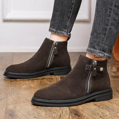 Reißverschluss Chelsea Boots Britischer Stil Wildleder Herbst und Winter Neue Matte Flow Kurze Stiefel Martin Boots